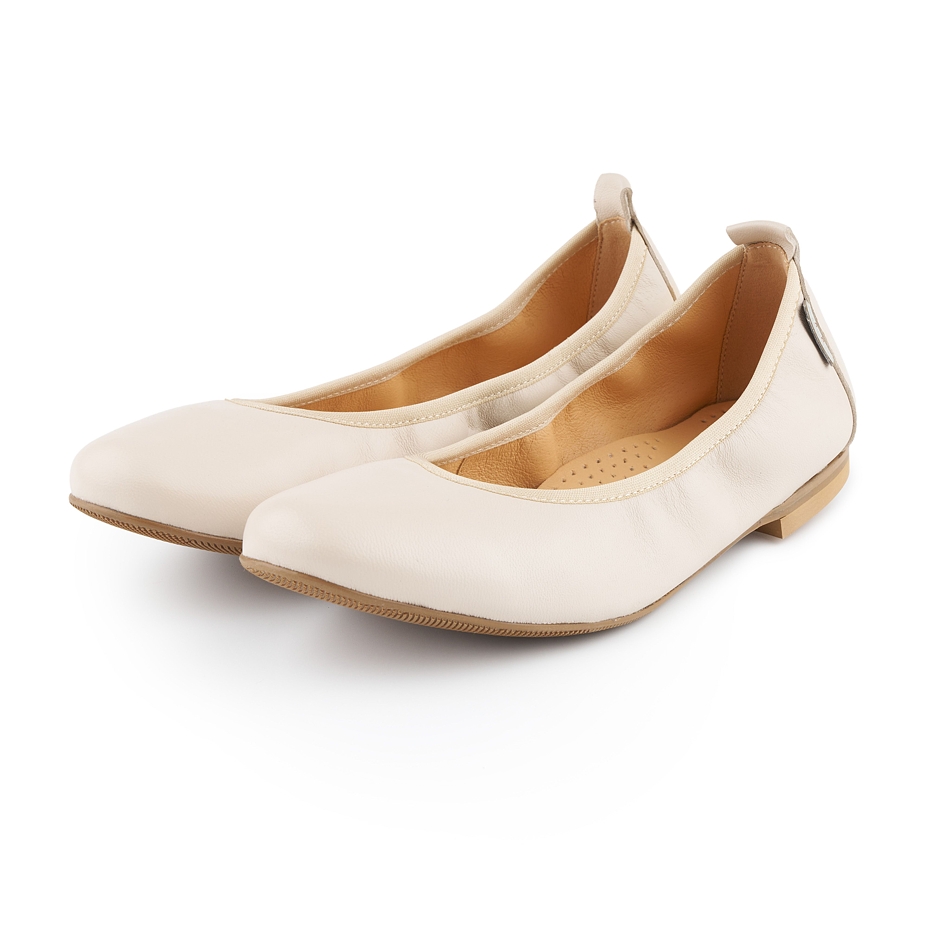 Gesundheitliche Lederballerinas für Damen Vanda cremefarben