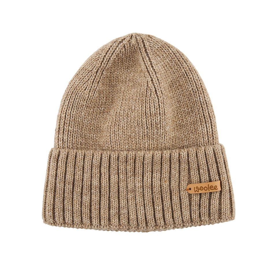 Mütze mit Schafwolle Woolee V36 hellbraun