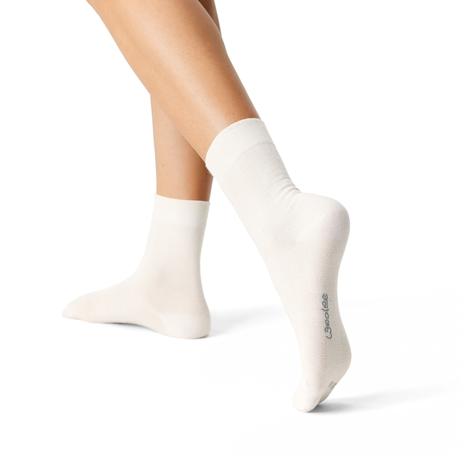 2 Paar Sommersocken Merino weiß