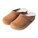 Anatomische Clogs für Damen aus geschliffenem Leder braun